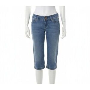 Hippie Brand Y2K Denim Culottes Jeans Women's Size 30 Wide Leg Flare Crop Blue